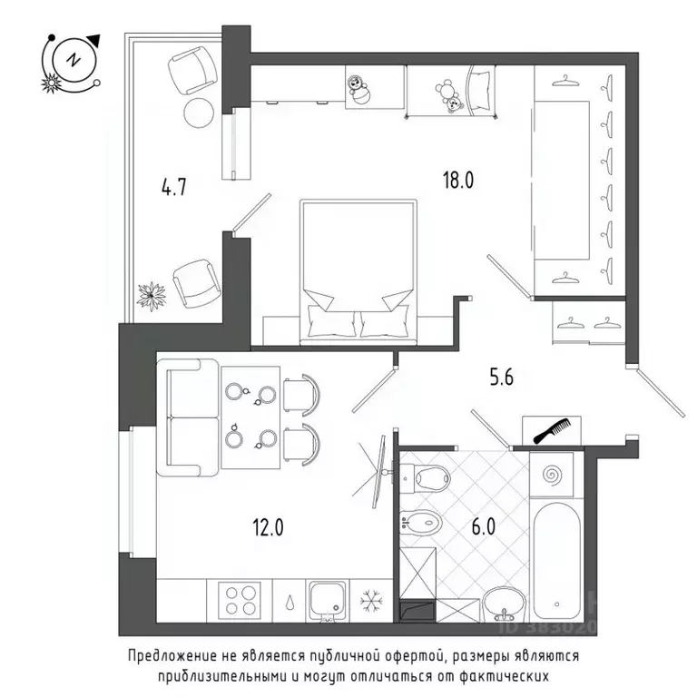 1-к кв. Санкт-Петербург Черниговская ул., 17 (44.0 м) - Фото 0