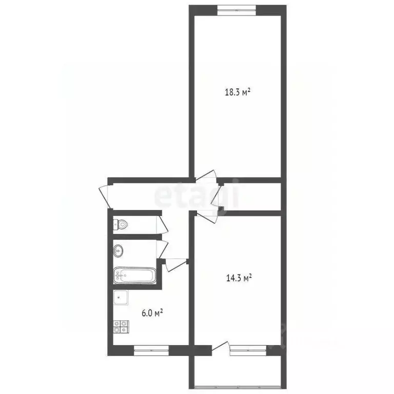 2-к кв. Свердловская область, Среднеуральск ул. Бахтеева, 10А (47.8 м) - Фото 2