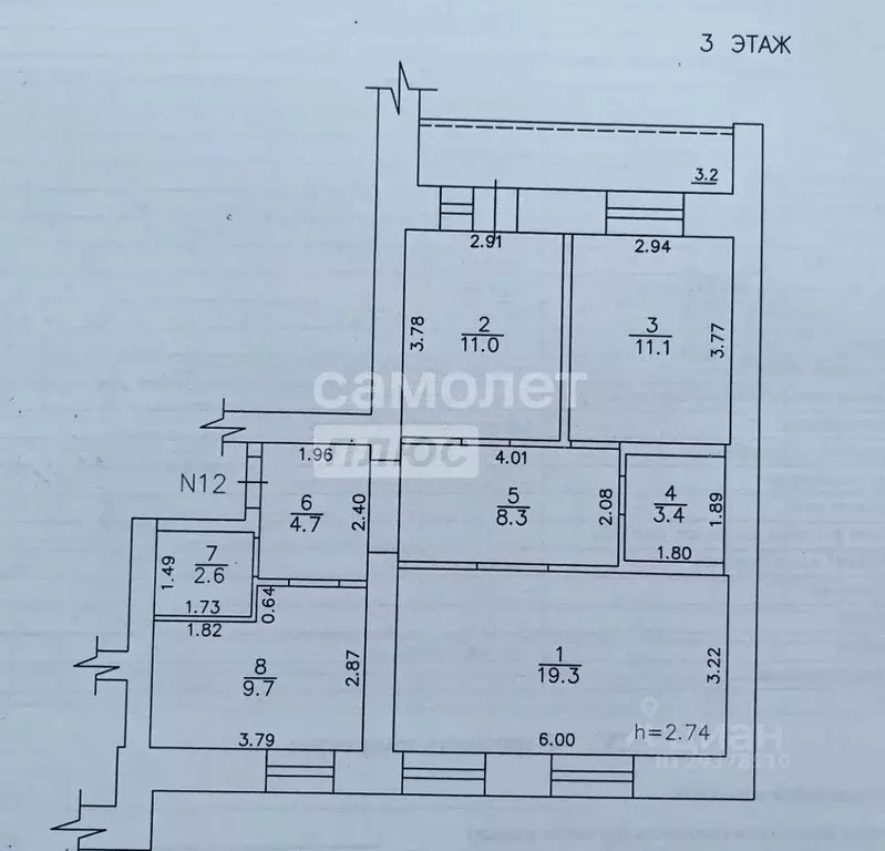 3-к кв. Кировская область, Киров ул. МОПРА, 110 (73.3 м) - Фото 1