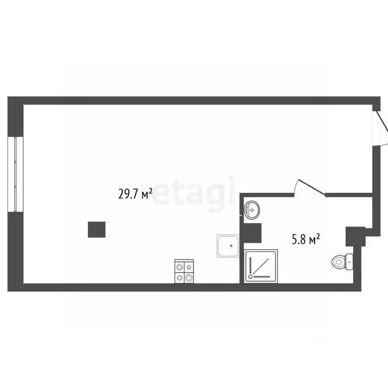 Студия Крым, Ялта ул. Киевская, 44 (35.5 м) - Фото 2