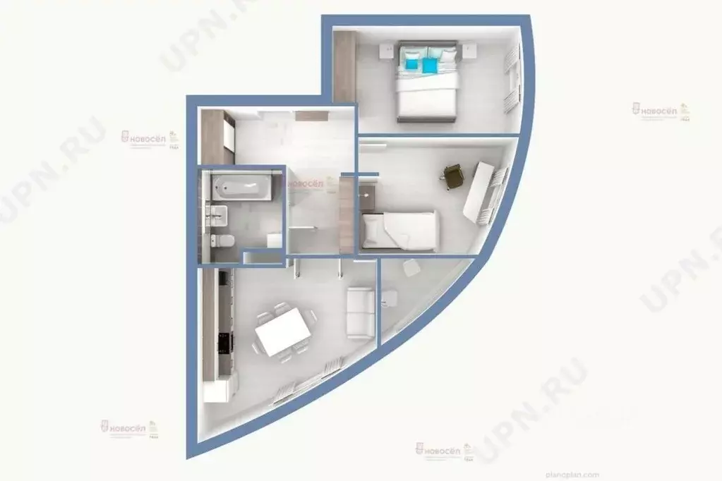 2-к кв. Свердловская область, Екатеринбург ул. Заводская, 73 (59.0 м) - Фото 1