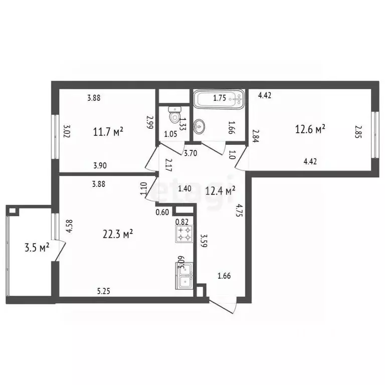 3-к кв. Санкт-Петербург Пулковское ш., 42к6 (63.3 м) - Фото 2