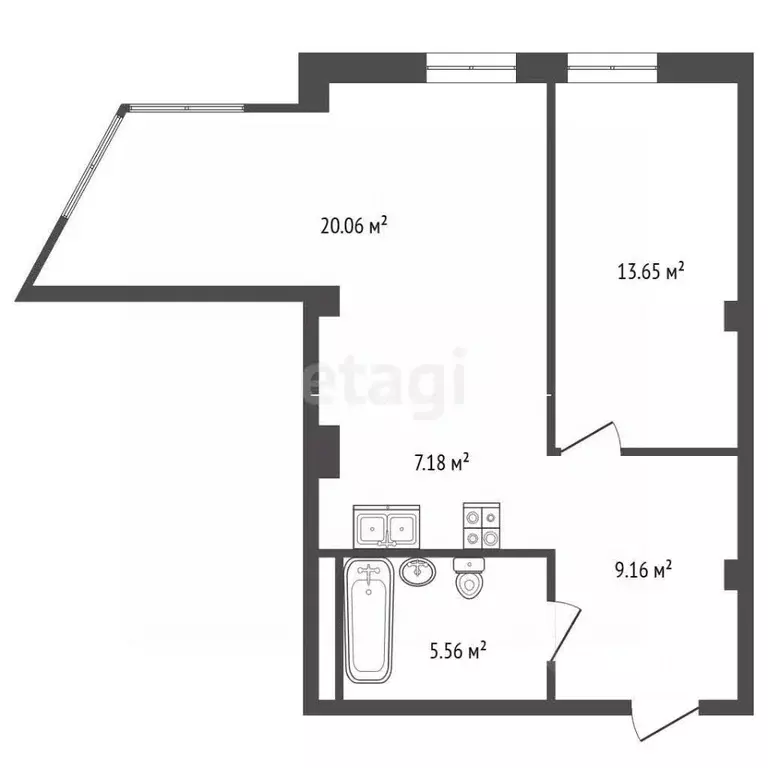 Студия Алтайский край, Барнаул ул. Чкалова, 69А (54.1 м) - Фото 2