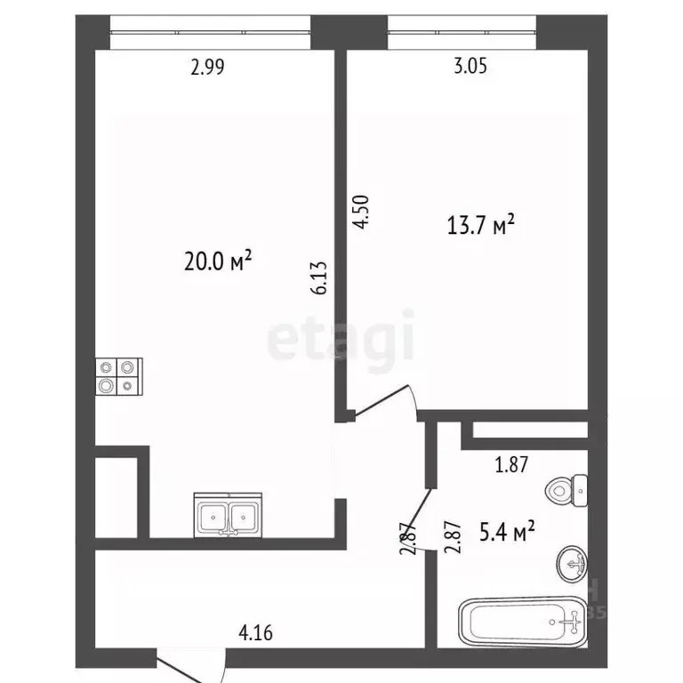 2-к кв. Москва Дмитровское ш., 71А (43.1 м) - Фото 2