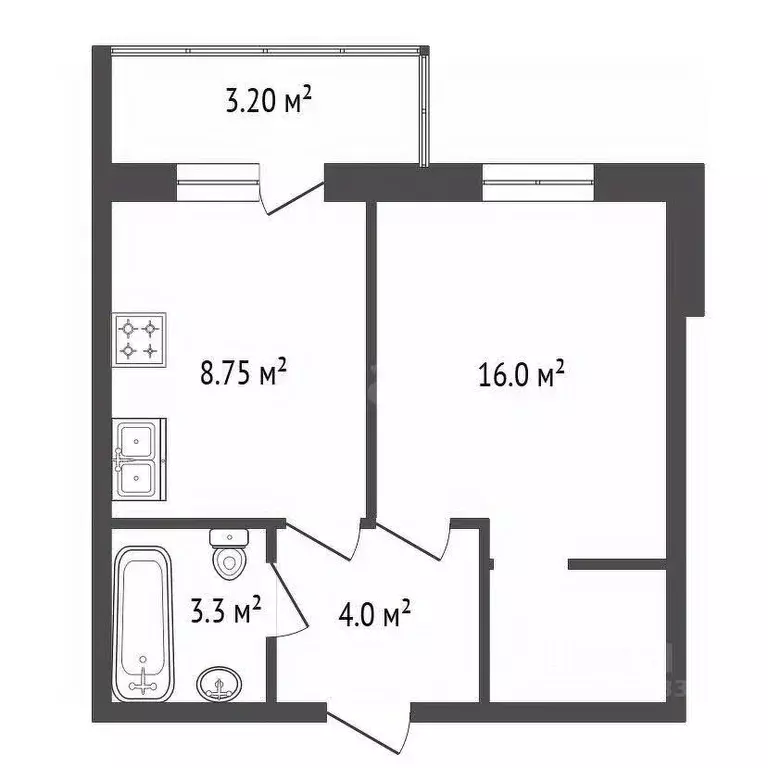 1-к кв. Санкт-Петербург пос. Парголово, ул. Тихоокеанская, 1к2 (32.0 ... - Фото 1