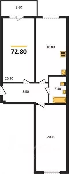 2-к кв. Челябинская область, Челябинск пл. Революции (73.5 м) - Фото 2