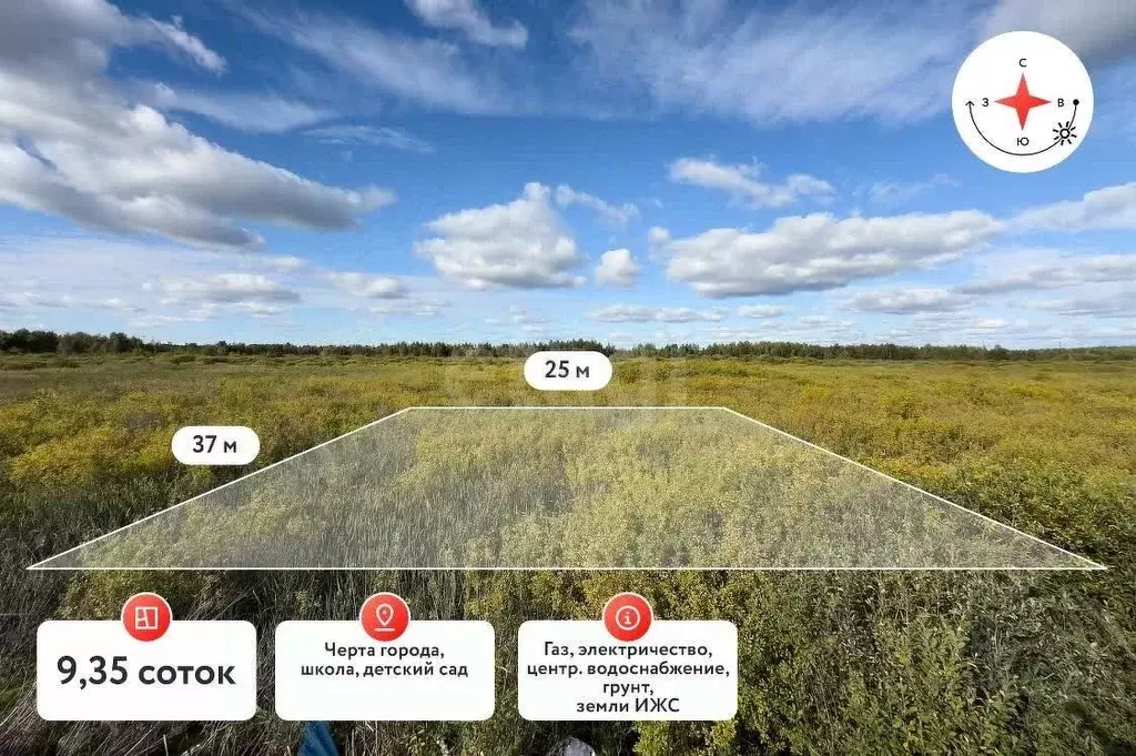 Участок в Тюменская область, Тюмень  (9.35 сот.) - Фото 1