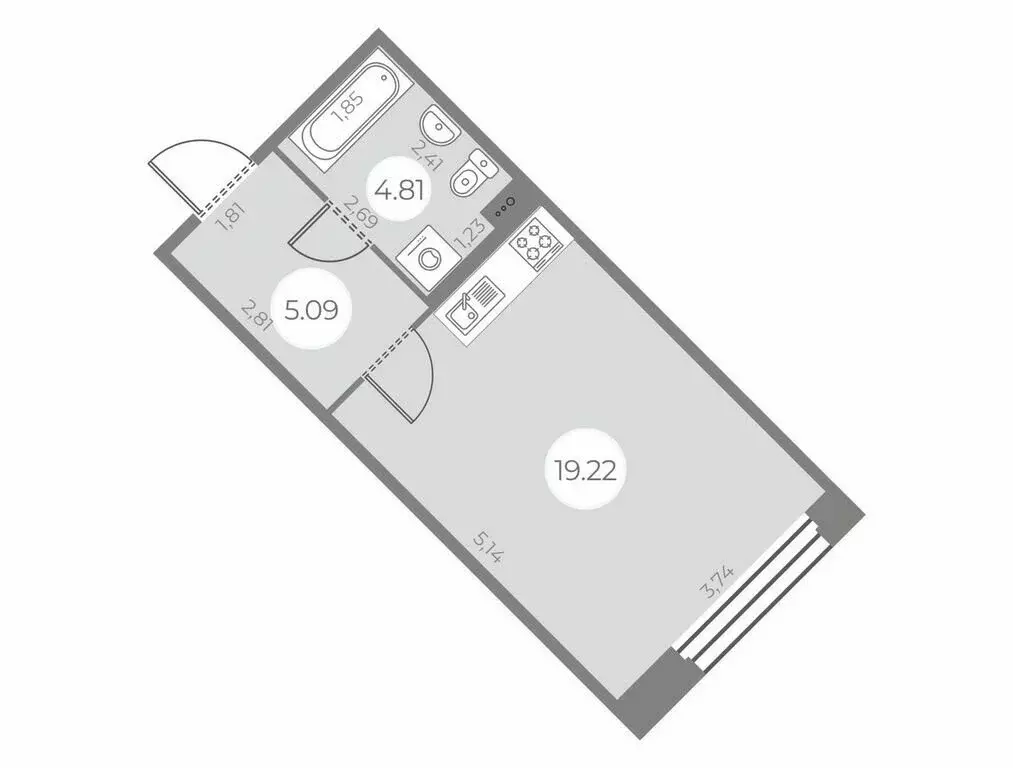 Квартира-студия: Санкт-Петербург, улица Маршала Захарова, 10 (29.12 м) - Фото 1