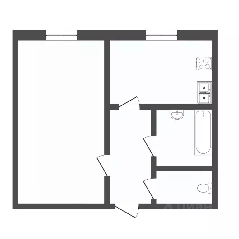 1-к кв. Тюменская область, Тюмень ул. Домостроителей, 16к3 (26.7 м) - Фото 2