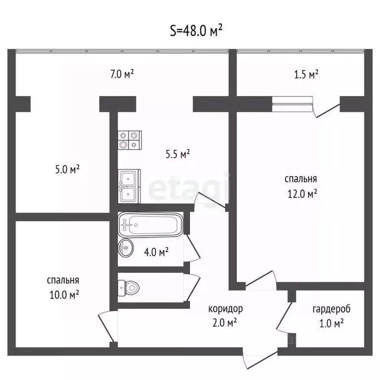 2-к кв. Крым, Ялта муниципальный округ, Гурзуф пгт ул. Подвойского, 26 ... - Фото 2