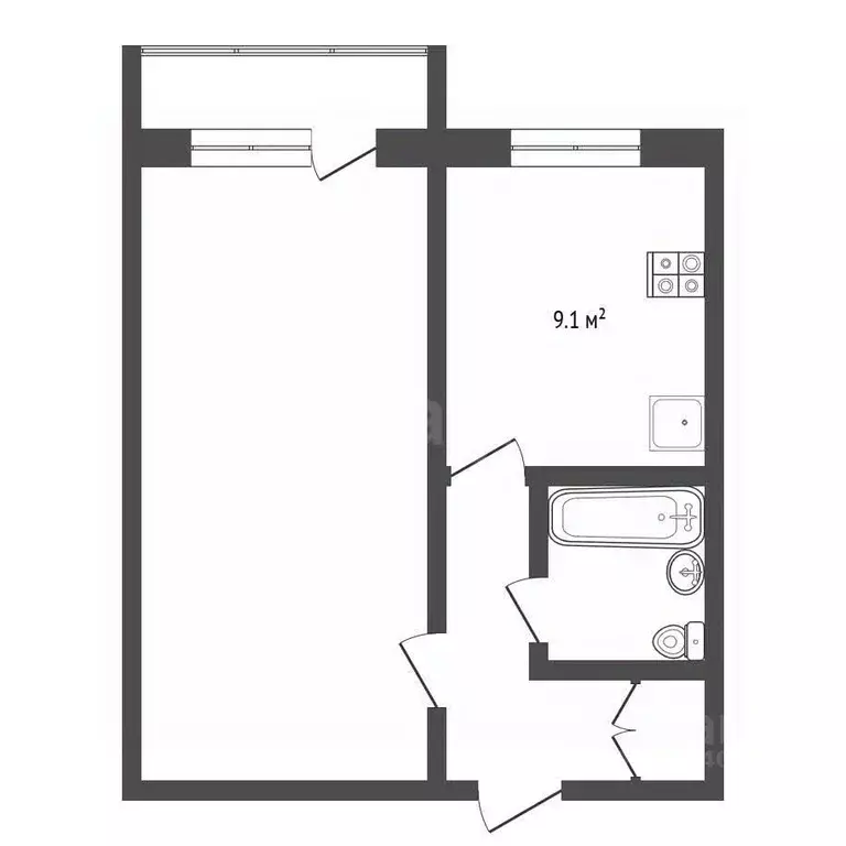 1-к кв. Оренбургская область, Оренбург Новая ул., 10/4 (37.3 м) - Фото 0