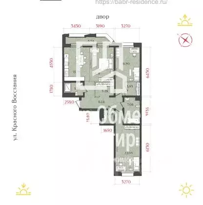 3-к кв. Иркутская область, Иркутск ул. Красного Восстания, 22 (104.3 ... - Фото 1