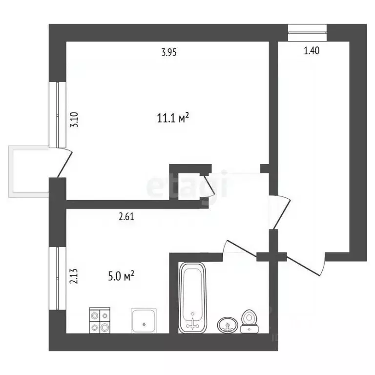 1-к кв. Тюменская область, Тюмень ул. Червишевский Тракт, 15/4 (26.0 ... - Фото 2