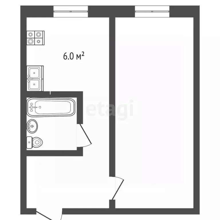 1-к кв. Московская область, Воскресенск ул. Ломоносова, 96 (32.1 м) - Фото 1