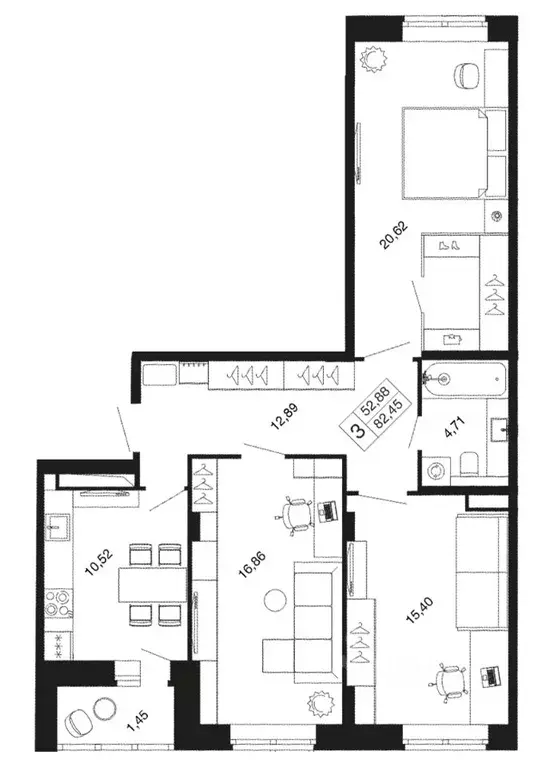 3-к кв. Московская область, Апрелевка Наро-Фоминский городской округ, ... - Фото 1