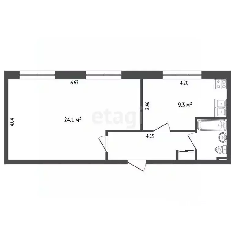 1-к кв. Москва Хибинский проезд, 14 (42.5 м) - Фото 2