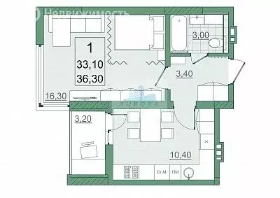 1-комнатная квартира: Саратов, проспект Героев Отечества, 5А (33.6 м) - Фото 0