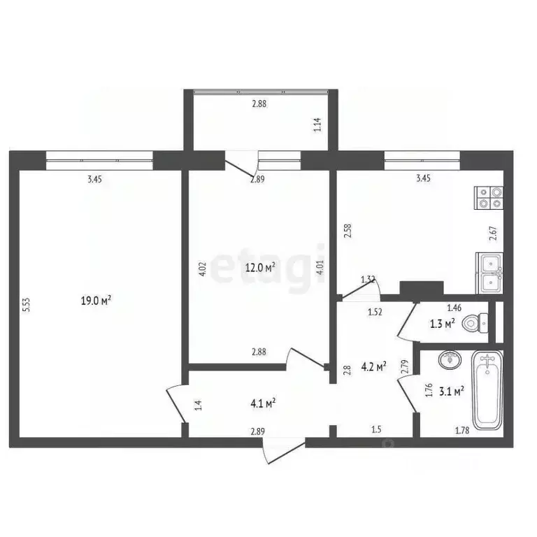 2-к кв. Мордовия, Саранск Большевистская ул., 126 (52.0 м) - Фото 2