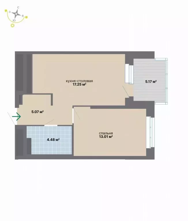 1-к кв. Свердловская область, Екатеринбург ул. Студенческая, 16 (44.98 ... - Фото 1