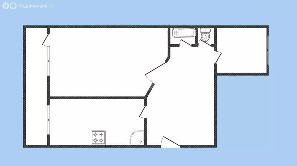 2-комнатная квартира: село Первомайское, Октябрьская улица, 10 (50.4 ... - Фото 1