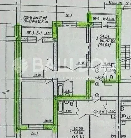 3-к кв. Брянская область, Брянск ул. Дуки, 75 (91.0 м) - Фото 2