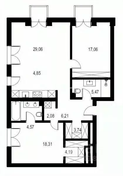 3-к кв. Москва Лаки жилой квартал,  (100.0 м) - Фото 1