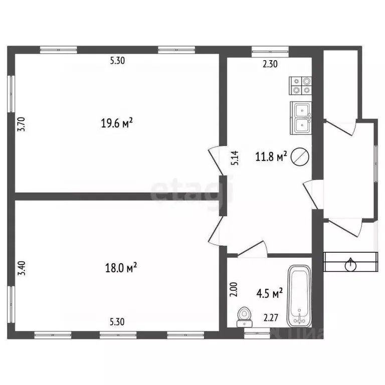 Дом в Мордовия, Саранск ул. Кутузова, 22 (55 м) - Фото 1
