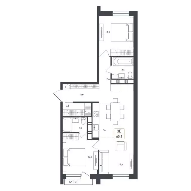 3-комнатная квартира: Московская область, городской округ Подольск, ... - Фото 0