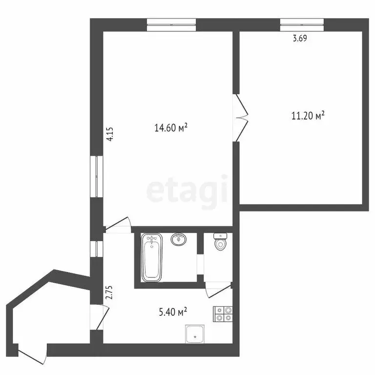 2-комнатная квартира: Симферополь, Казанская улица, 19 (32 м) - Фото 0