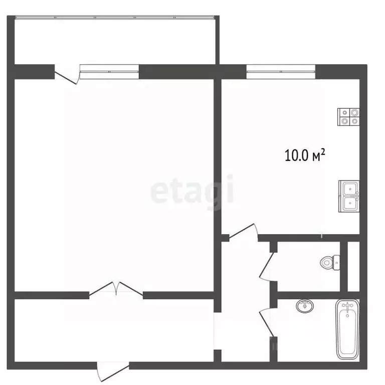 1-к кв. Челябинская область, Челябинск ул. Академика Сахарова, 18 ... - Фото 2