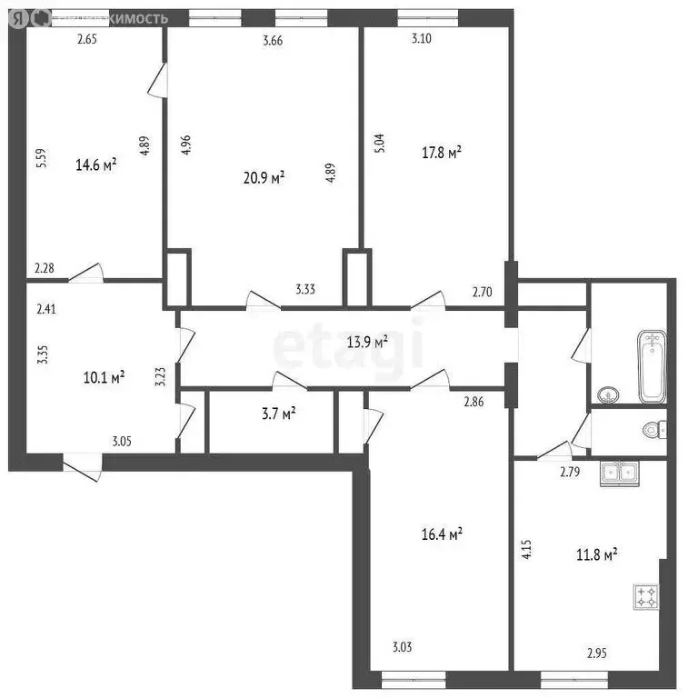 4-комнатная квартира: посёлок Металлострой, Центральная улица, 1/5 ... - Фото 1