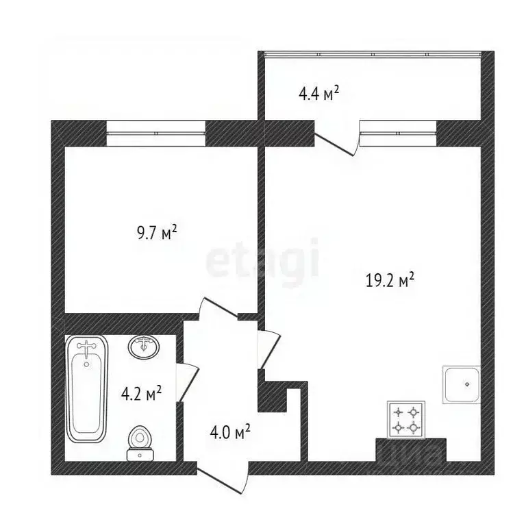 2-к кв. Красноярский край, Красноярск Лесопарковая ул., 21 (36.2 м) - Фото 1