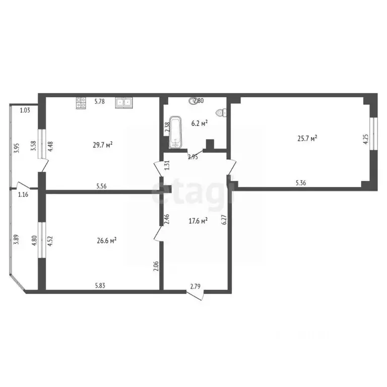 2-к кв. Саха (Якутия), Якутск ул. Чехова, 35 (105.8 м) - Фото 1