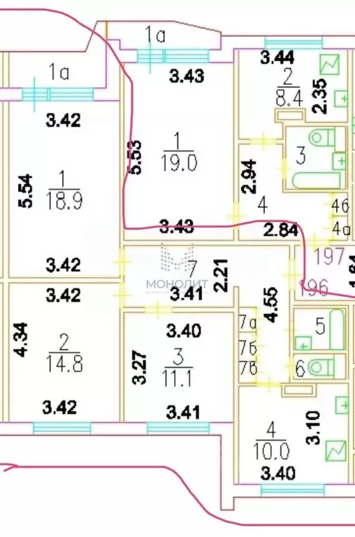 3-к кв. Москва Онежская ул., 22 (73.7 м) - Фото 1