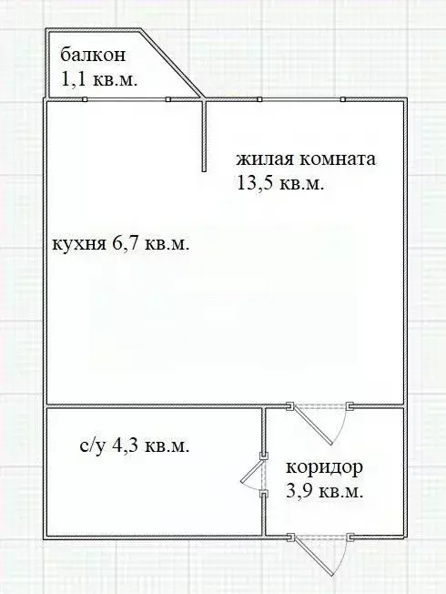 Студия Краснодарский край, Краснодар ул. Героев-Разведчиков (29.5 м) - Фото 1