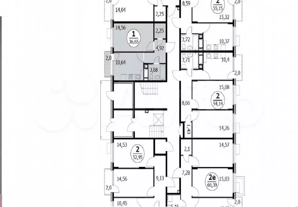 1-к. квартира, 36 м, 1/4 эт. - Фото 1