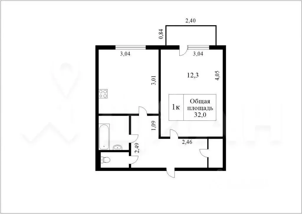 1-к кв. Красноярский край, Красноярск ул. Карла Маркса, 141 (30.0 м) - Фото 1