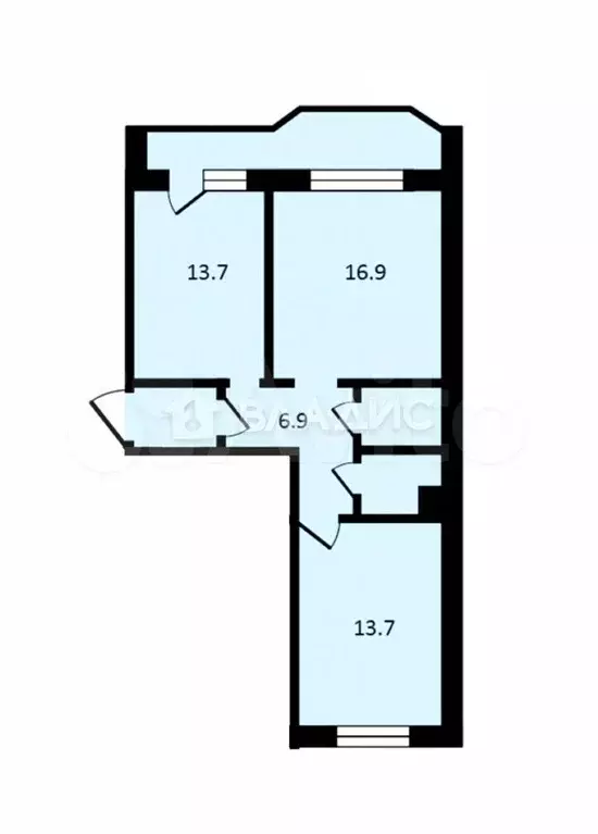 2-к. квартира, 56,2 м, 3/9 эт. - Фото 0