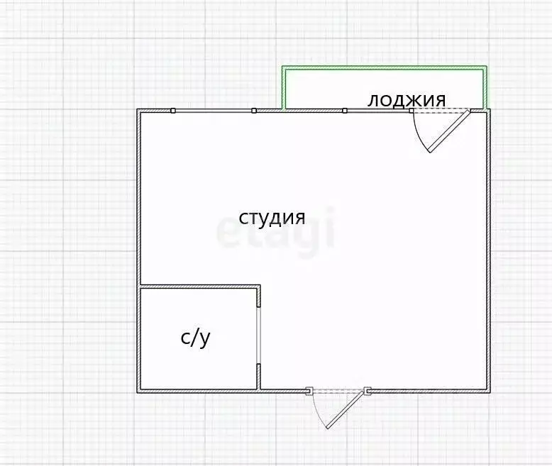 Студия Приморский край, Владивосток ул. Полковника Фесюна, 22 (36.8 м) - Фото 1