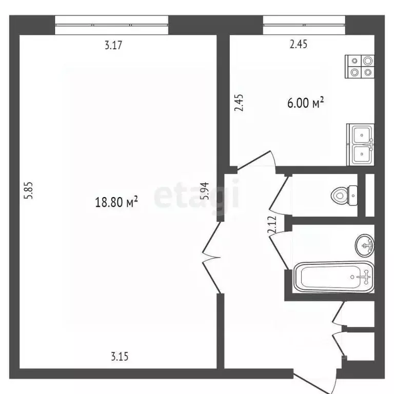 1-к кв. Москва ул. Маршала Катукова, 6К2 (32.5 м) - Фото 1