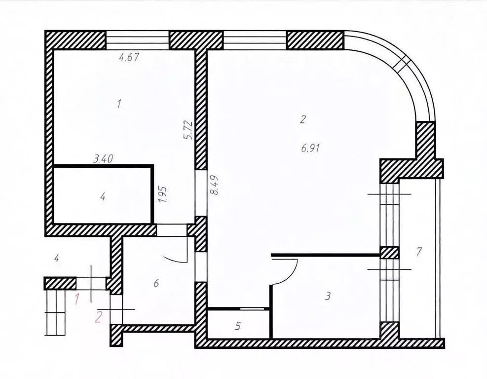 2-к кв. Ярославская область, Ярославль пер. 2-й Толчковский, 4 (97.5 ... - Фото 2