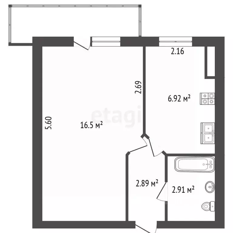 1-к кв. Санкт-Петербург ул. Маршала Говорова, 16 (29.18 м) - Фото 1
