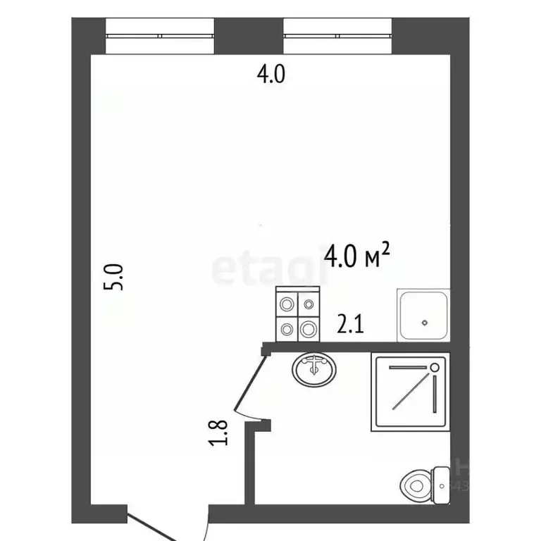 Студия Москва Большая Семеновская ул., 45 (19.9 м) - Фото 2