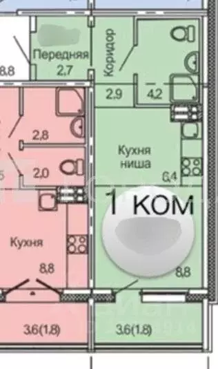 Студия Алтайский край, Барнаул Северный Власихинский проезд, 112 (26.2 ... - Фото 1