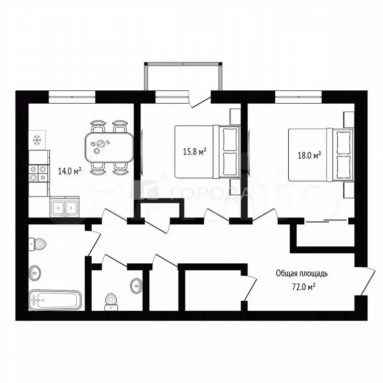 3-к. квартира, 72 м, 6/7 эт. - Фото 1