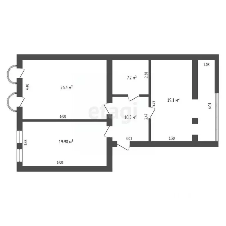 2-к кв. Омская область, Омск ул. Масленникова, 80 (90.0 м) - Фото 1