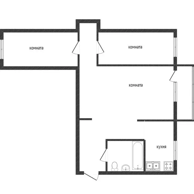 3-комнатная квартира: Белгород, улица имени М.Е. Катукова, 4 (104.3 м) - Фото 1