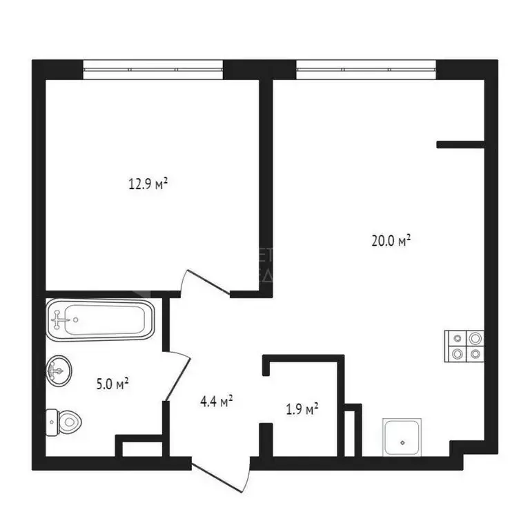 1-комнатная квартира: Тюмень, улица Евгения Войнова, 3 (36.1 м) - Фото 0