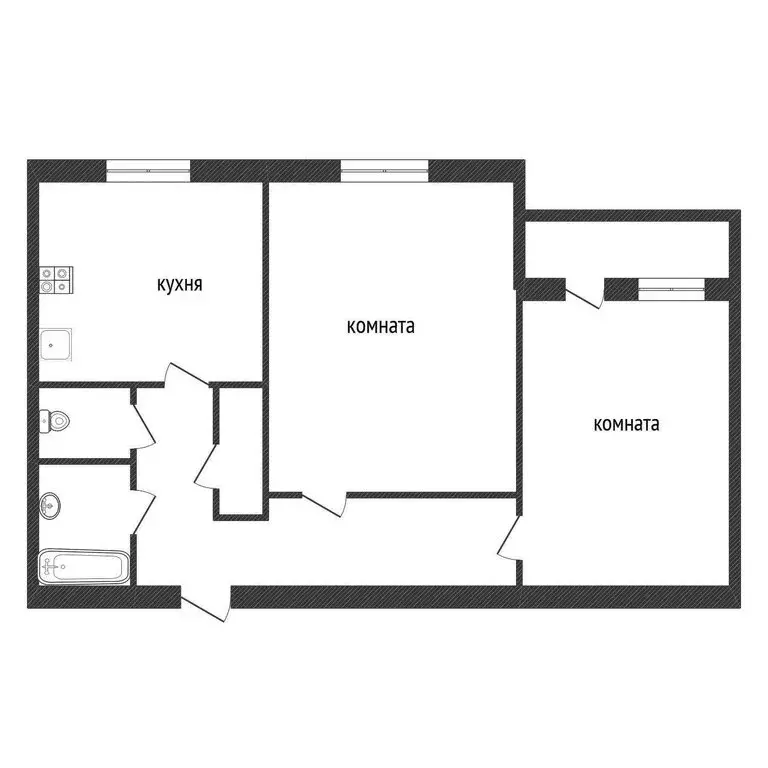 2-комнатная квартира: Кириши, Волховская набережная, 48 (64.1 м) - Фото 0