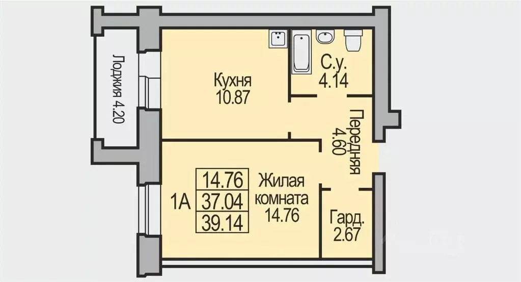 1-к кв. Новосибирская область, Бердск Южный мкр,  (39.14 м) - Фото 0